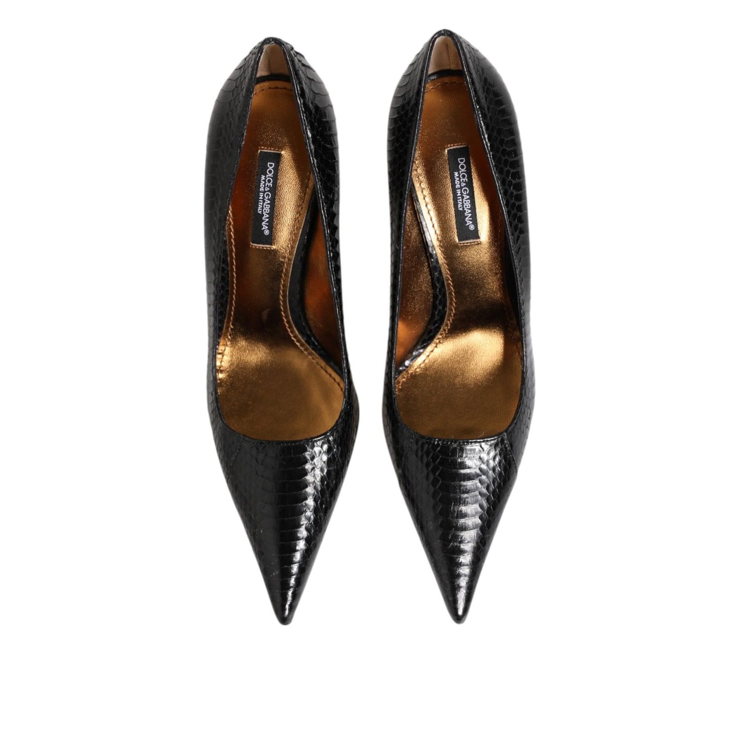 Dolce & Gabbana Black Exotic Leather Stiletto Pumps Shoes