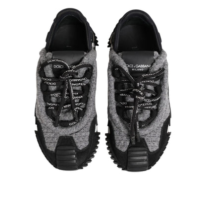 Dolce & Gabbana Black Gray NS1 Low Top Sneakers Shoes