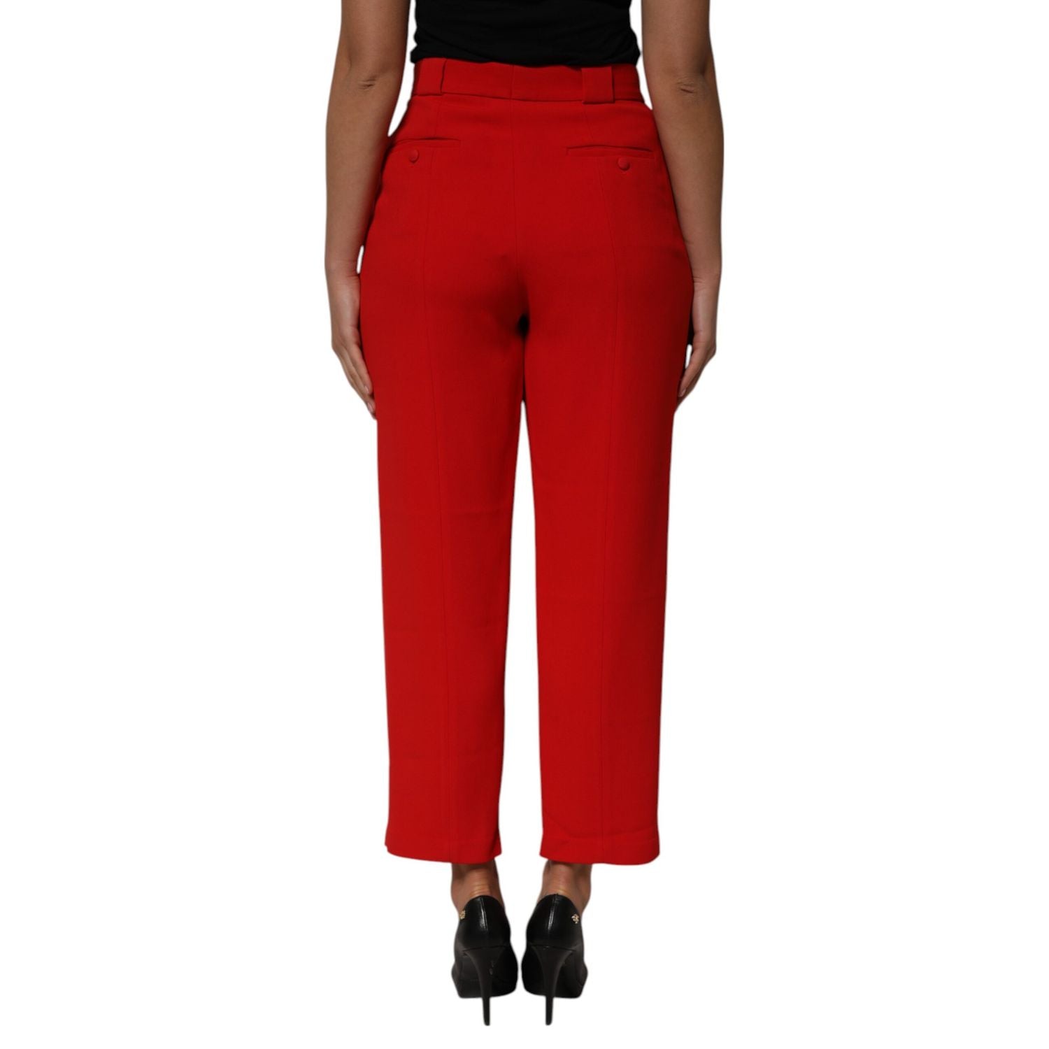 Dolce & Gabbana Red HighWaist Straight Women Trouser Pants