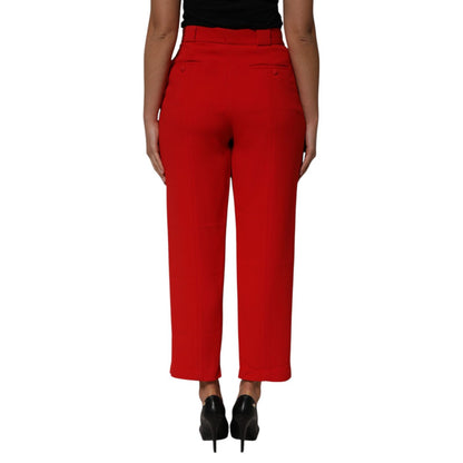 Dolce & Gabbana Red HighWaist Straight Women Trouser Pants