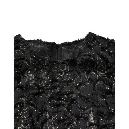 Dolce & Gabbana Black Sequin Bouclé Tweed Sheath Dress