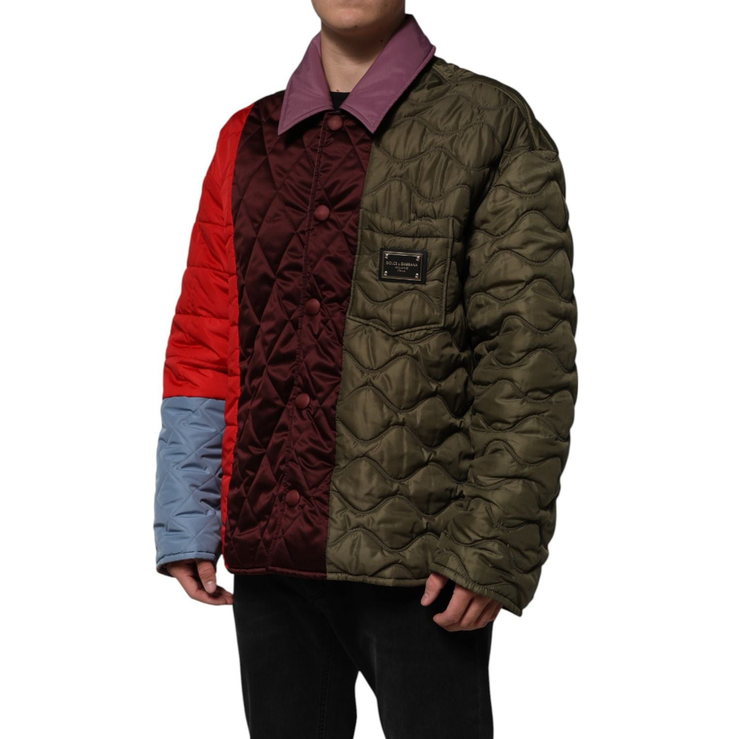 Dolce & Gabbana Multicolor Patchwork PolyesterQuilted Jacket