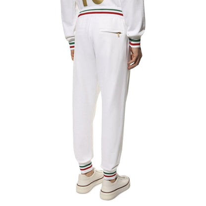 Dolce & Gabbana White Cotton Joggers (Workout Pants)