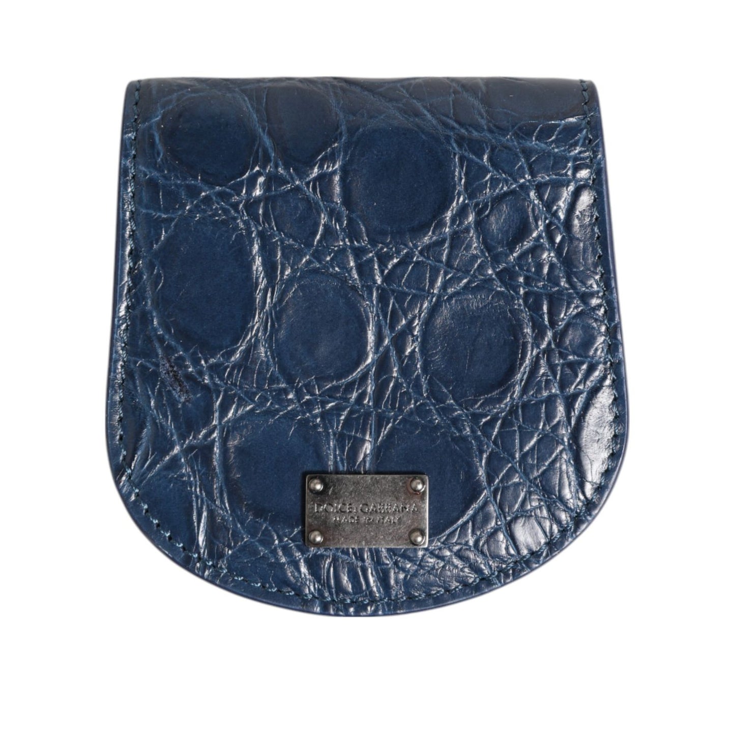 Dolce & Gabbana Blue Exotic Skin Coin Condom Case Holder Pocket Wallet