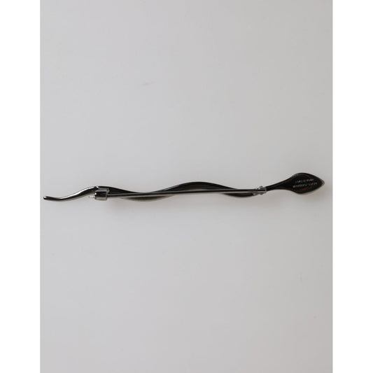 Dolce & Gabbana Black Brass Crystal Spilla Serpente Mens Brooch Pin