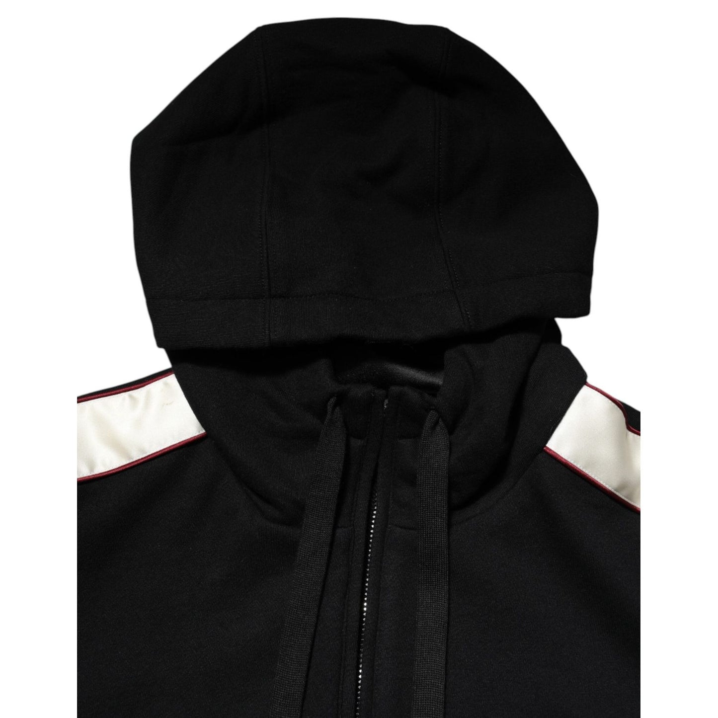 Dolce & Gabbana Black Cotton Plaque Track Cardigan Sweater
