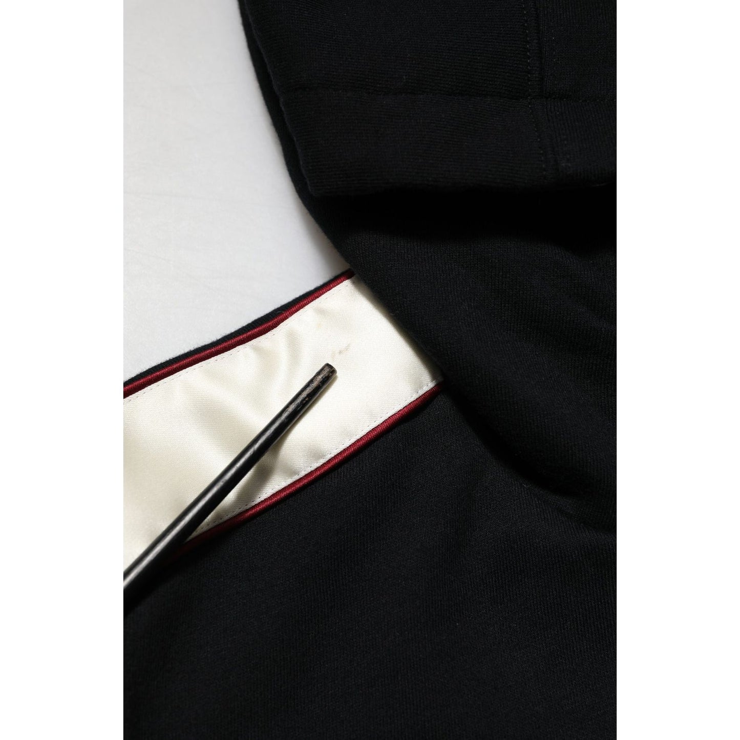 Dolce & Gabbana Black Cotton Plaque Track Cardigan Sweater