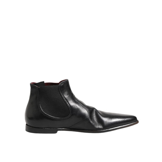 Dolce & Gabbana Black Chelsea Slip On Men Ankle Boots Shoes