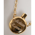 Dolce & Gabbana Gold Brass Rhinestone Devotion Charm Pendant Necklace
