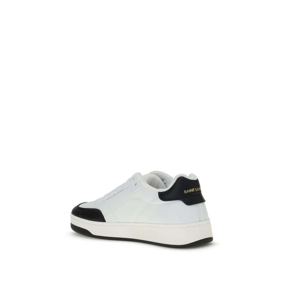Saint Laurent White Calf Leather Bos Taurus Low Top Sneakers