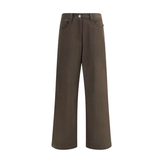 Ella Brown Cotton Casual Pants
