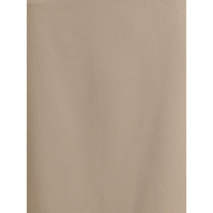 Brunello Cucinelli Gray Acetate Midi Skirt with elegant and fluid design, featuring a back slit, ideal for sophisticated AW25 looks.