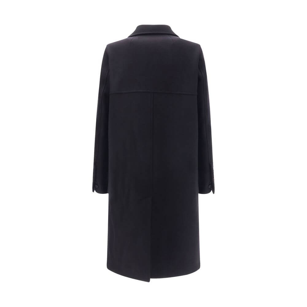 Rick Owens Black Fleece Wool Coat