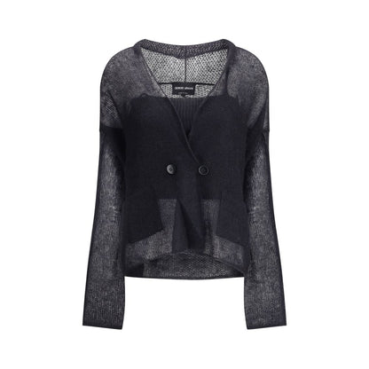 Giorgio Armani Black Mohair Cardigan