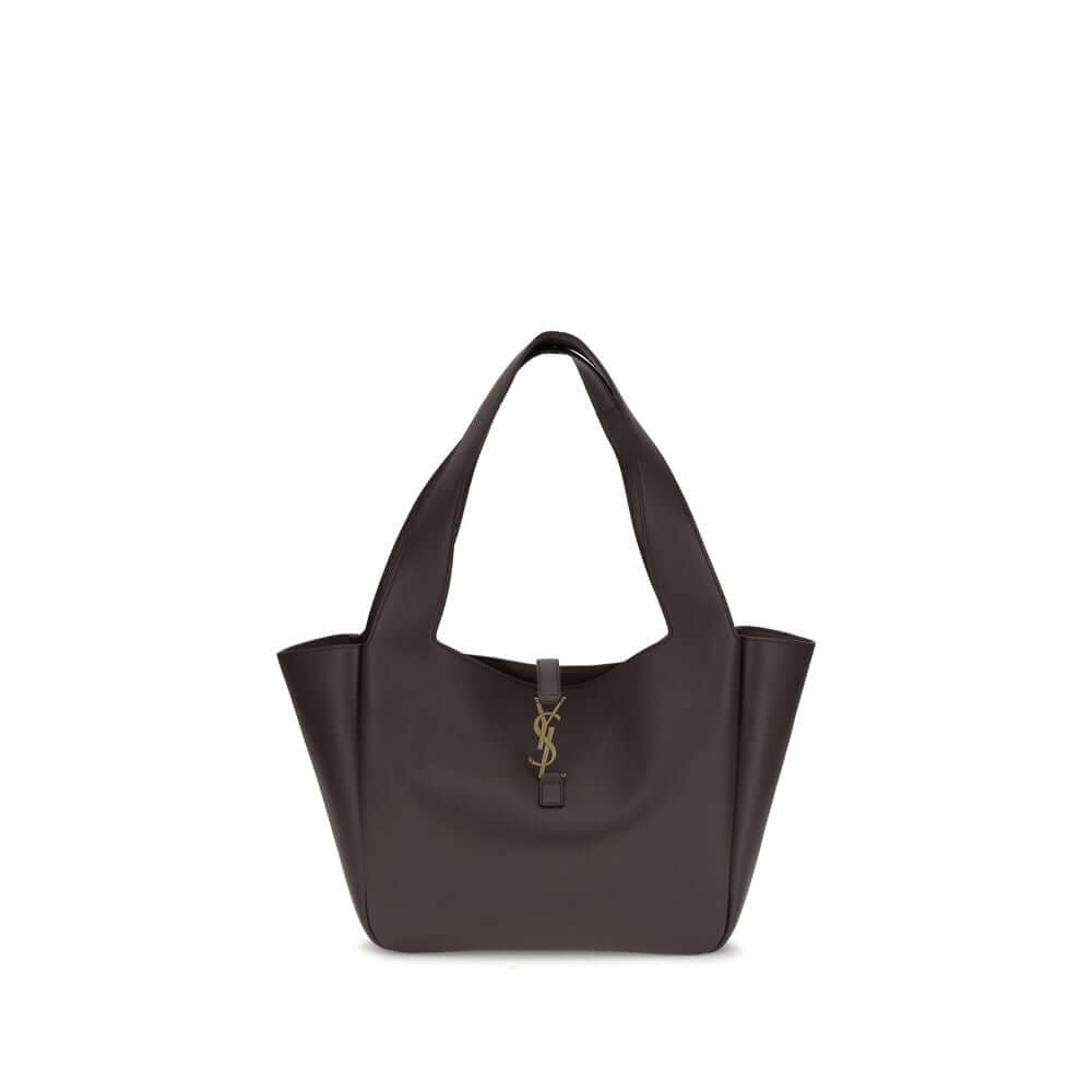 Saint Laurent Brown Lamb Ovis Aries Aries Shoulder Bag with suede lining and iconic Cassandre detail