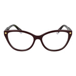 Polaroid Burgundy Women Glasses Frame with full-rim cat eye style and demo lenses.