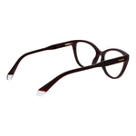 Polaroid Burgundy Women Glasses Frame in full-rim cat eye style with plastic material and demo lenses, featuring a spring hinge design.