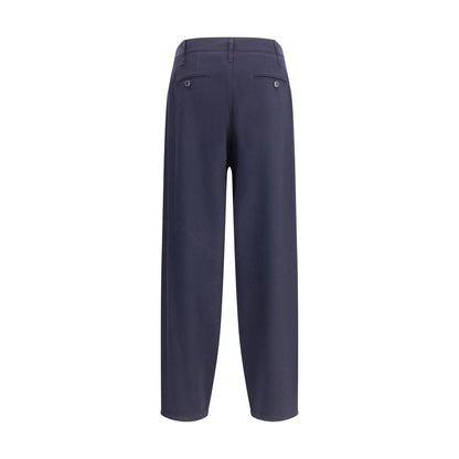 Giorgio Armani Blue Fleece Wool Casual Pants