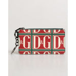 Dolce & Gabbana Green Calf Leather Logo Print Monogram Card Holder Wallet