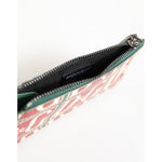 Dolce & Gabbana Green Calf Leather Logo Print Monogram Card Holder Wallet