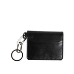 Dolce & Gabbana Black Leather Logo Embossed Key Chain Card Holder Wallet