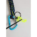 Dolce & Gabbana Multicolor Polyester Tape String DG Logo Keychain Keyring with blue carabiner and neon accents.