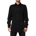 Dolce & Gabbana Black Viscose Long Sleeve Formal Dress Shirt