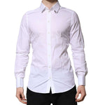 Dolce & Gabbana White Cotton GOLD Long Sleeves Formal Shirt TSH91341-39