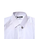 Dolce & Gabbana White Cotton GOLD Long Sleeves Formal Shirt TSH91341-39