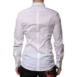 Dolce & Gabbana White Cotton GOLD Long Sleeves Formal Shirt TSH906710-37