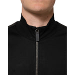 Dolce & Gabbana Black Cotton Logo Full Zip Men Bomber Jacket