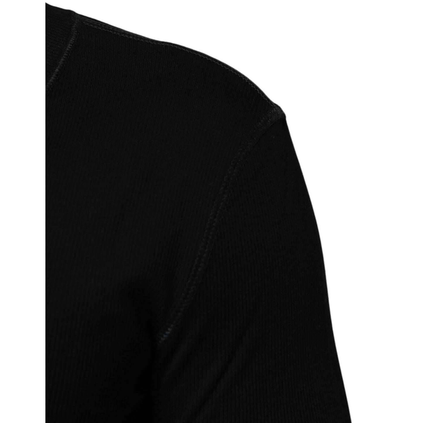 Dolce & Gabbana Black Cotton Button Up Men Cardigan Sweater
