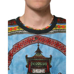 Dolce & Gabbana Multicolor Cotton Linen Temple Print T-shirt