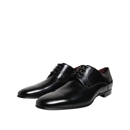 Dolce & Gabbana Men Dress Black Calfskin Leather Derby Shoes