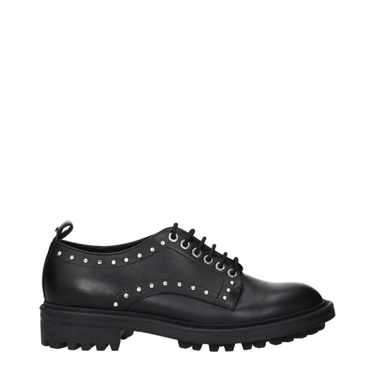 Max Mara Black Leather Oxfords And Derbies