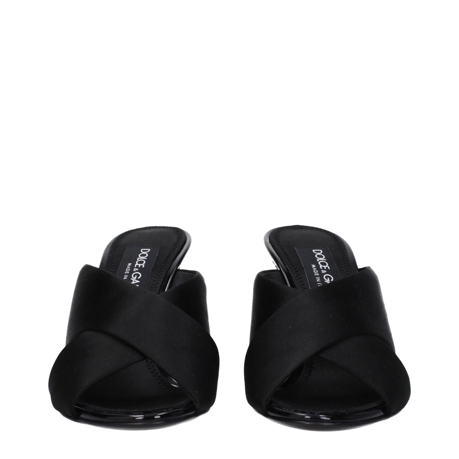 Dolce & Gabbana Black Satin Stiletto Heel Sandals