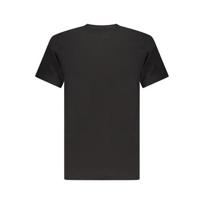 Tommy Hilfiger Black Cotton Men T-Shirt with crew neck and sustainable fabric back view.