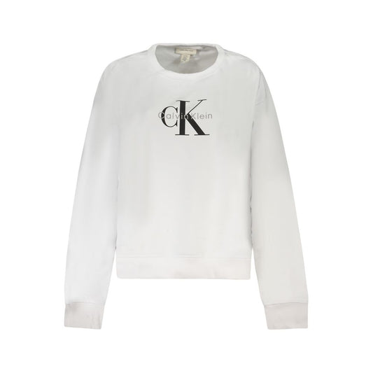 Calvin Klein White Cotton Women Sweater with embroidered logo and plush interior for ultimate comfort and high-end fashion.