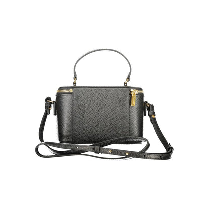 Coccinelle Black Leather Women Handbag with adjustable strap and practical design, showcasing Italian luxury and elegance.