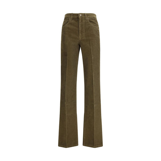 Saint Laurent Green Cotton Casual Pants