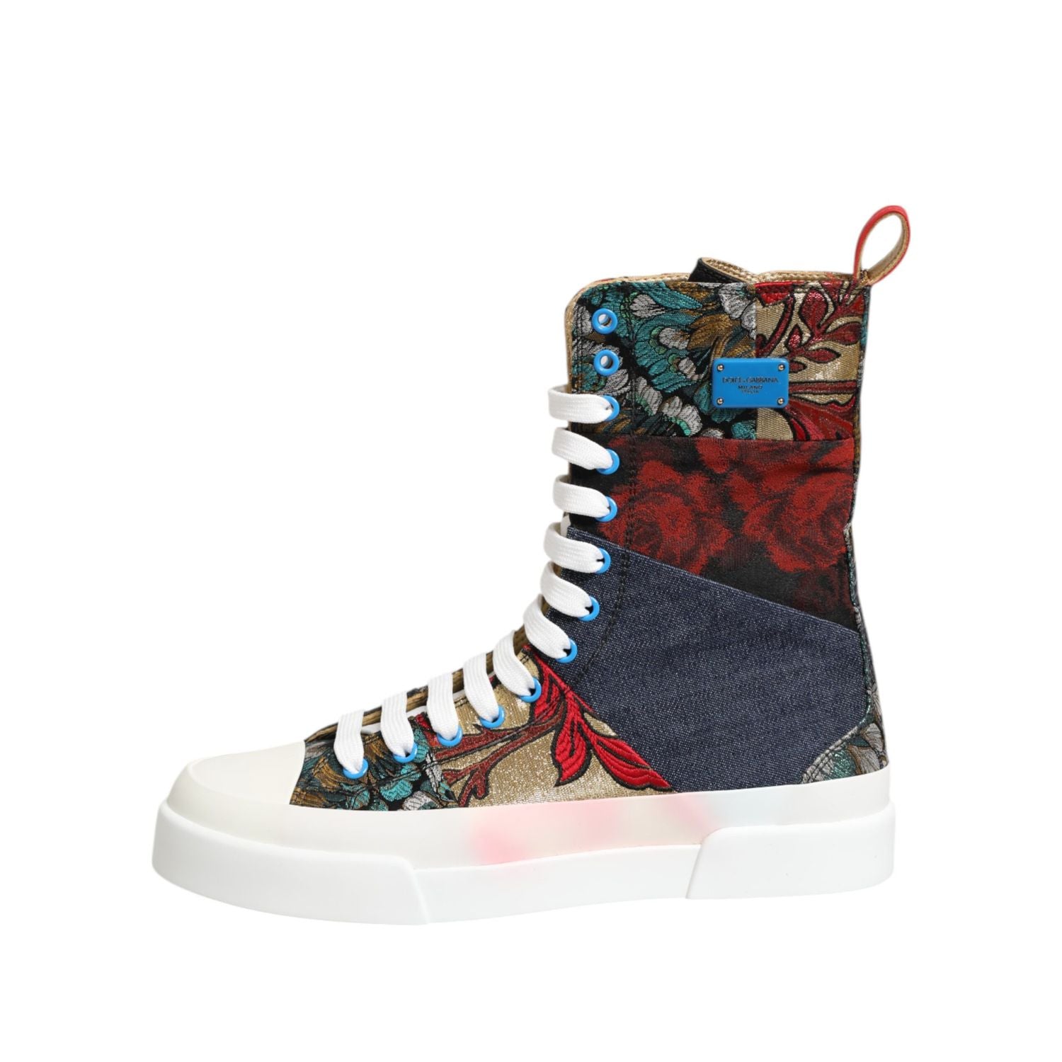 Dolce & Gabbana Multicolor Patchwork High Top Sneakers Shoes