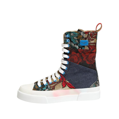 Dolce & Gabbana Multicolor Patchwork High Top Sneakers Shoes