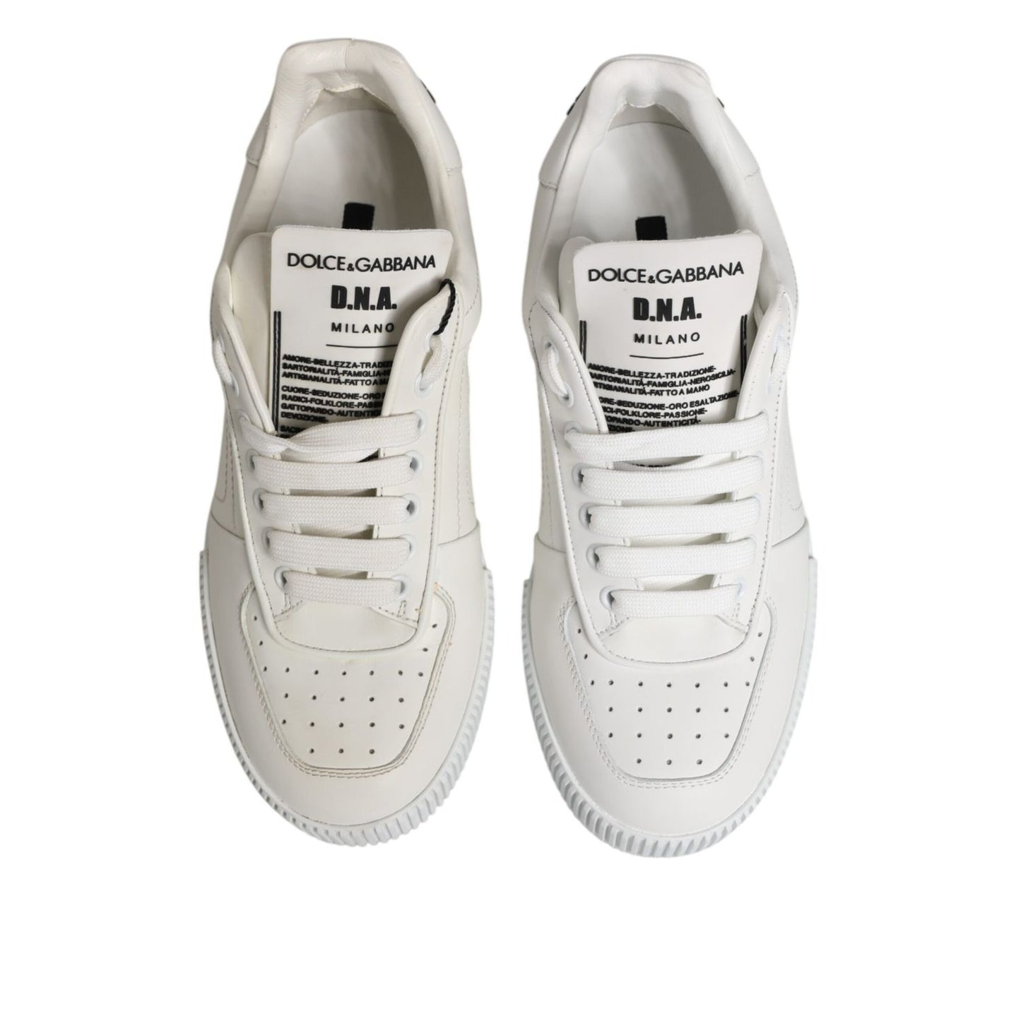 Dolce & Gabbana White Miami Leather Low Top Sneakers Shoes