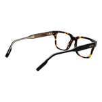 Ermenegildo Zegna Brown Men Glasses Frame in acetate, full-rim rectangle design with demo lenses, size 52-18-145, includes branded case.