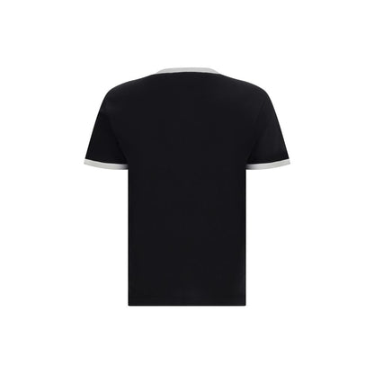 Dolce & Gabbana Black Cotton T-Shirt with velvet print, classic fit, ribbed crew neck, 100% cotton, AW25 collection, back view.