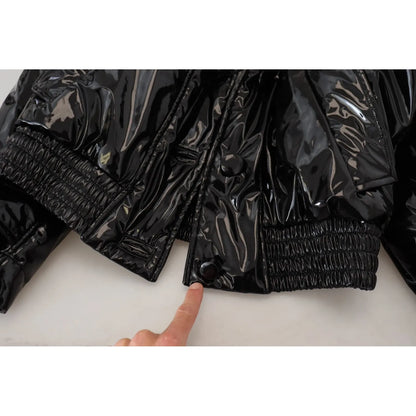 Dolce & Gabbana Polyester Black Shiny Blazer Women Jacket