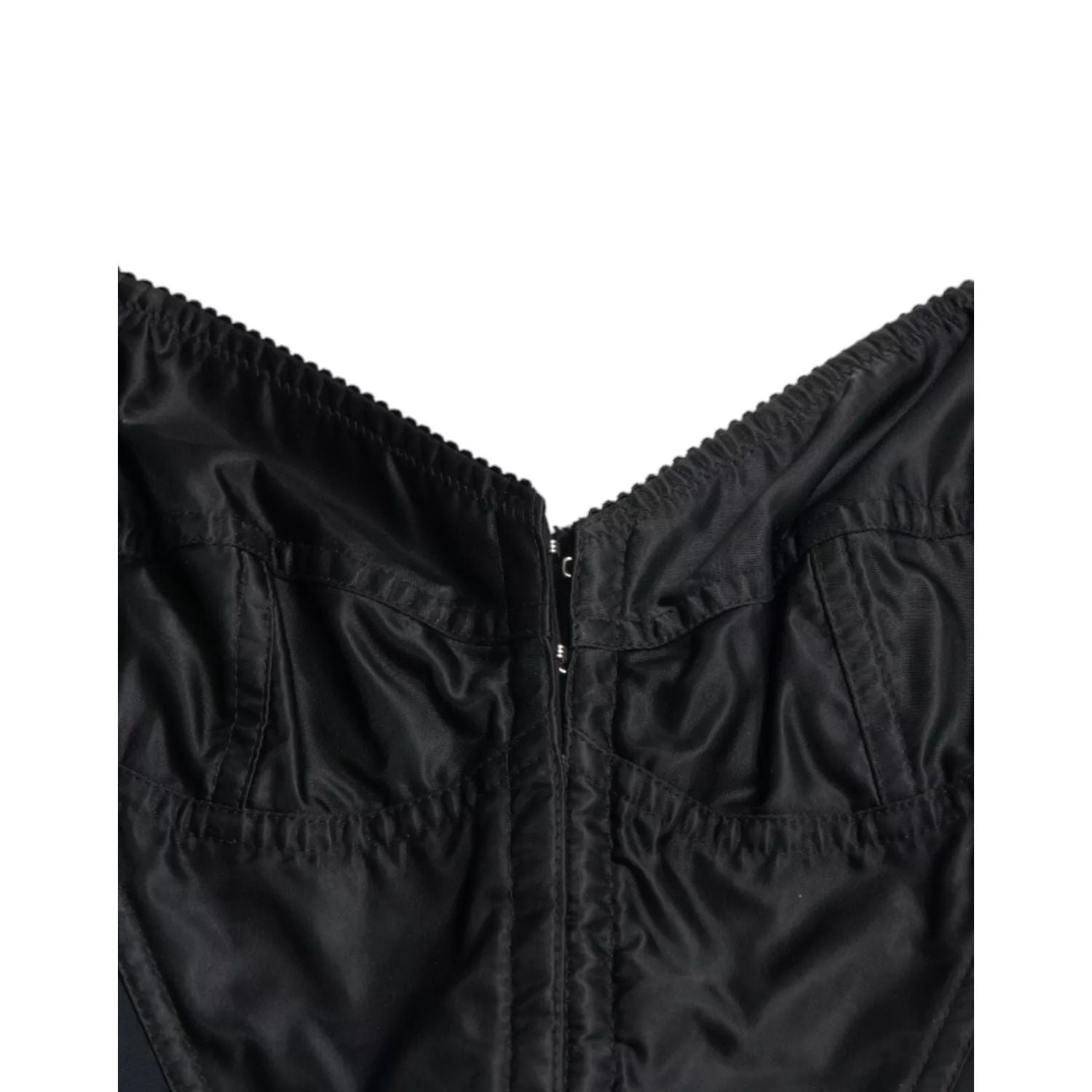 Dolce & Gabbana Black Nylon Bodycon Corset Bustier Mini Dress