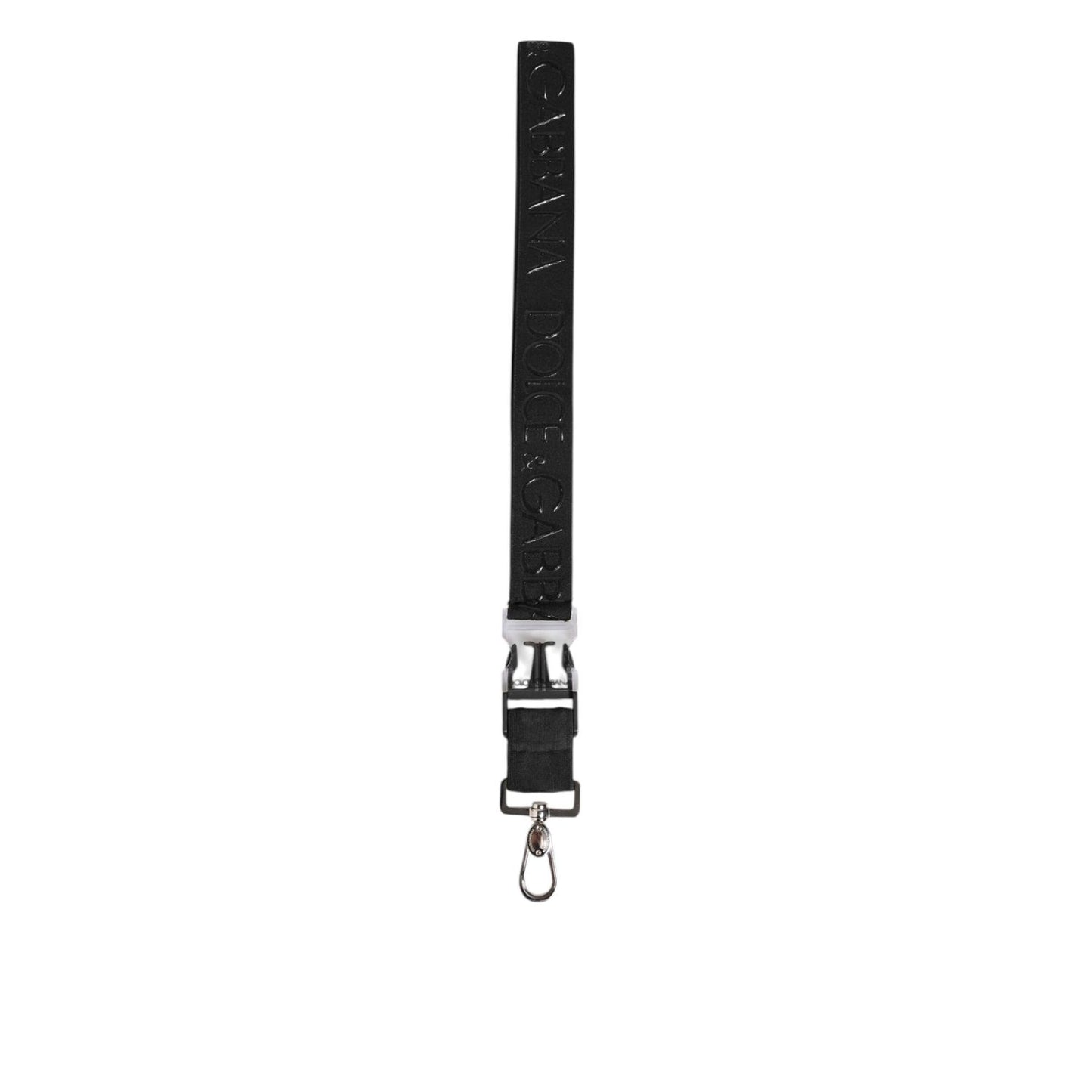 Dolce & Gabbana Black Polyester Stretch Rubberised DG Logo Men Keychain