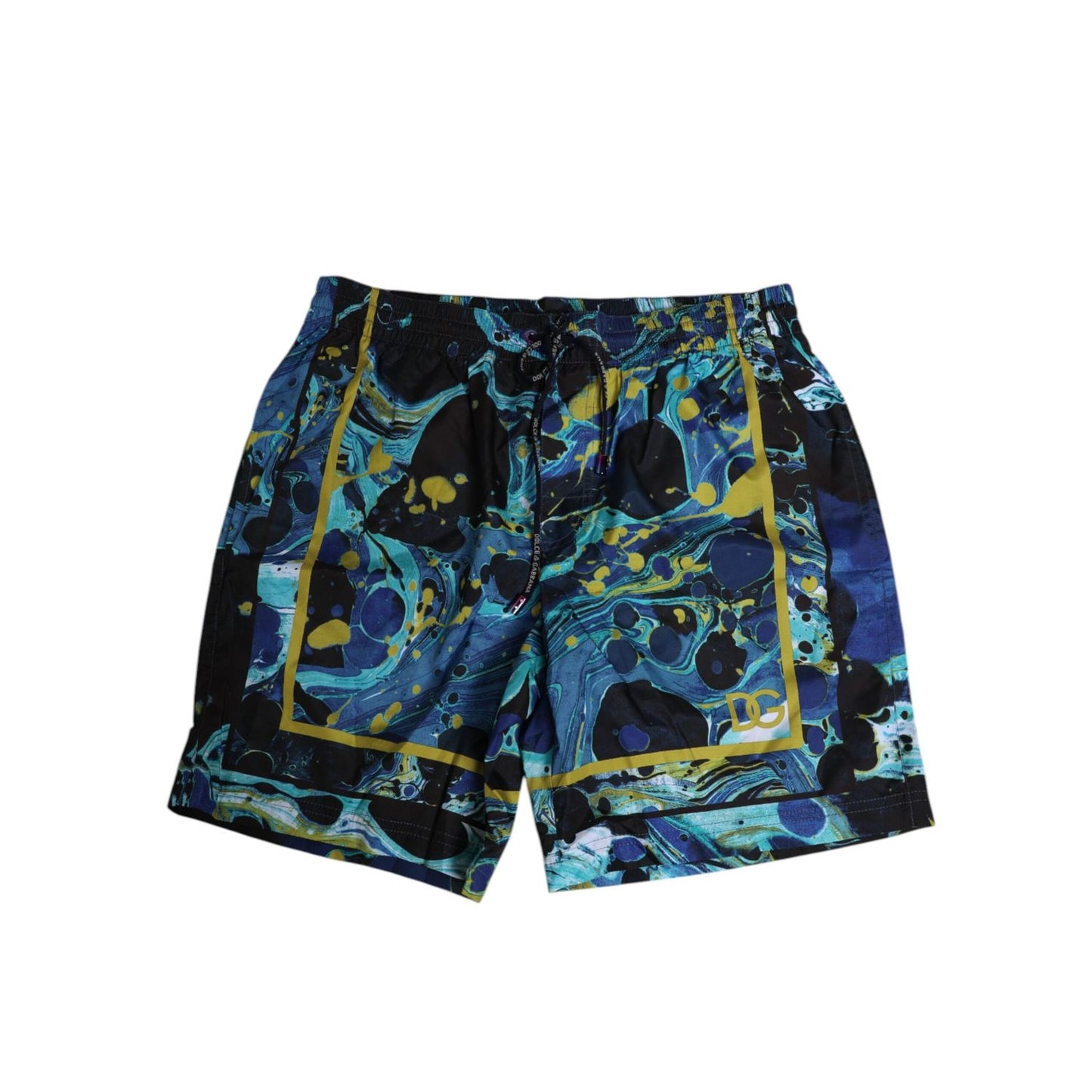 Dolce & Gabbana Blue Marble Print Logo Men Boxer Short Swimwear