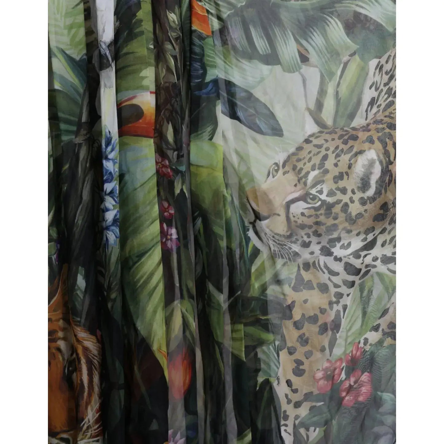 Dolce & Gabbana Multicolor Silk Jungle Print Women Maxi Dress